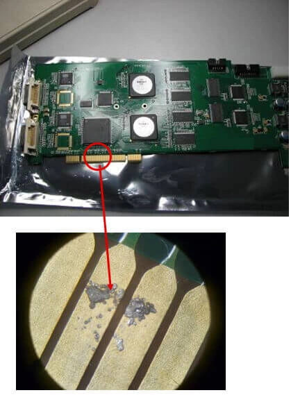 gold finger solder contamination